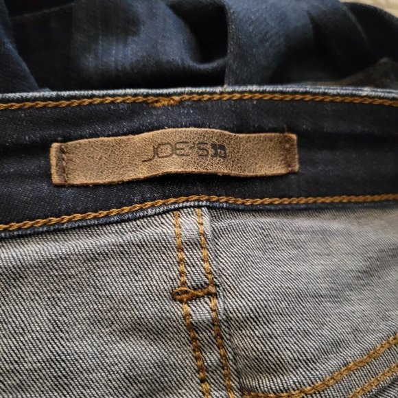 Joe's Flawless The Icon Mid Rise Skinny Ankle Jeans Waist 24 Dark Wash Fringe - Picture 7 of 9